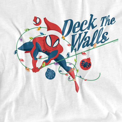 White - Side - Spider-Man Unisex Adult Deck The Walls T-Shirt