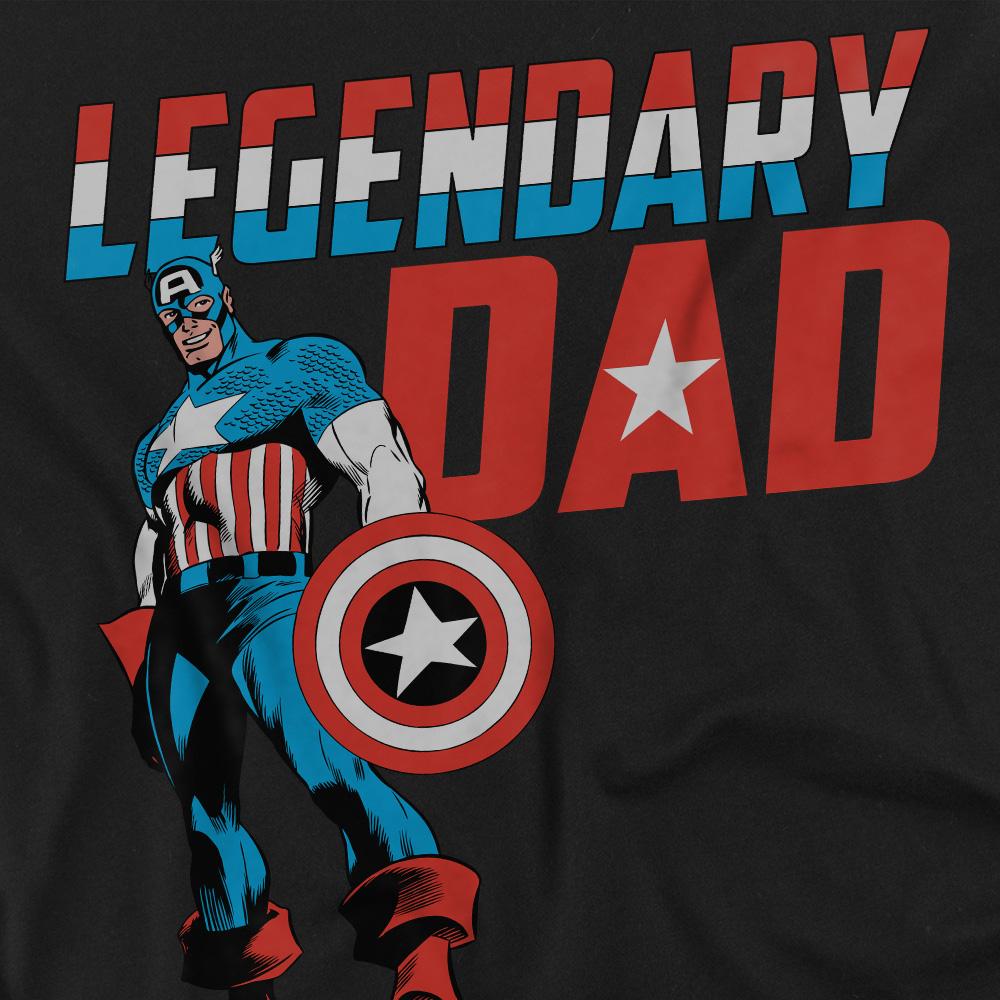 Black - Side - Captain America Unisex Adult Legendary Dad T-Shirt