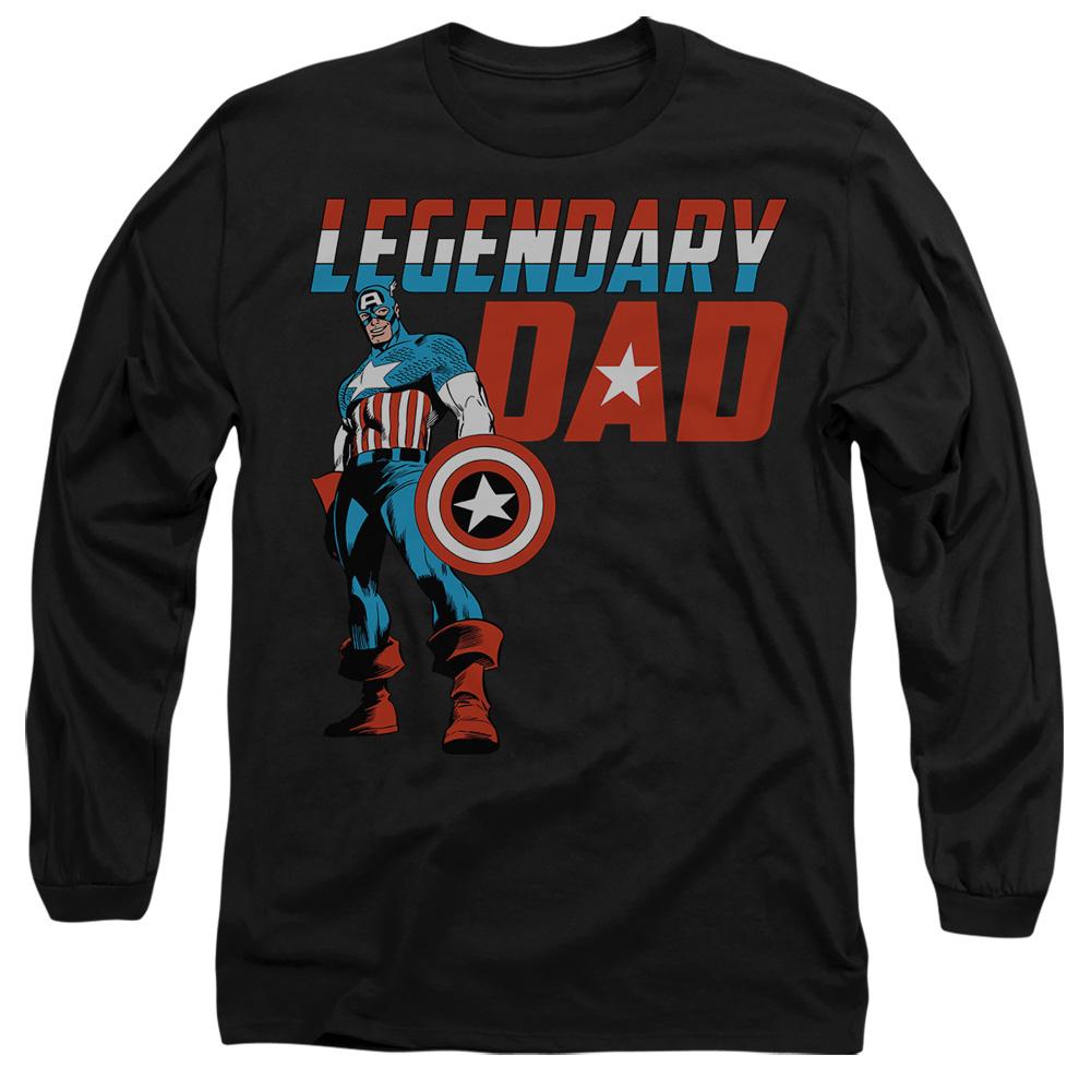 Black - Front - Captain America Unisex Adult Legendary Dad T-Shirt