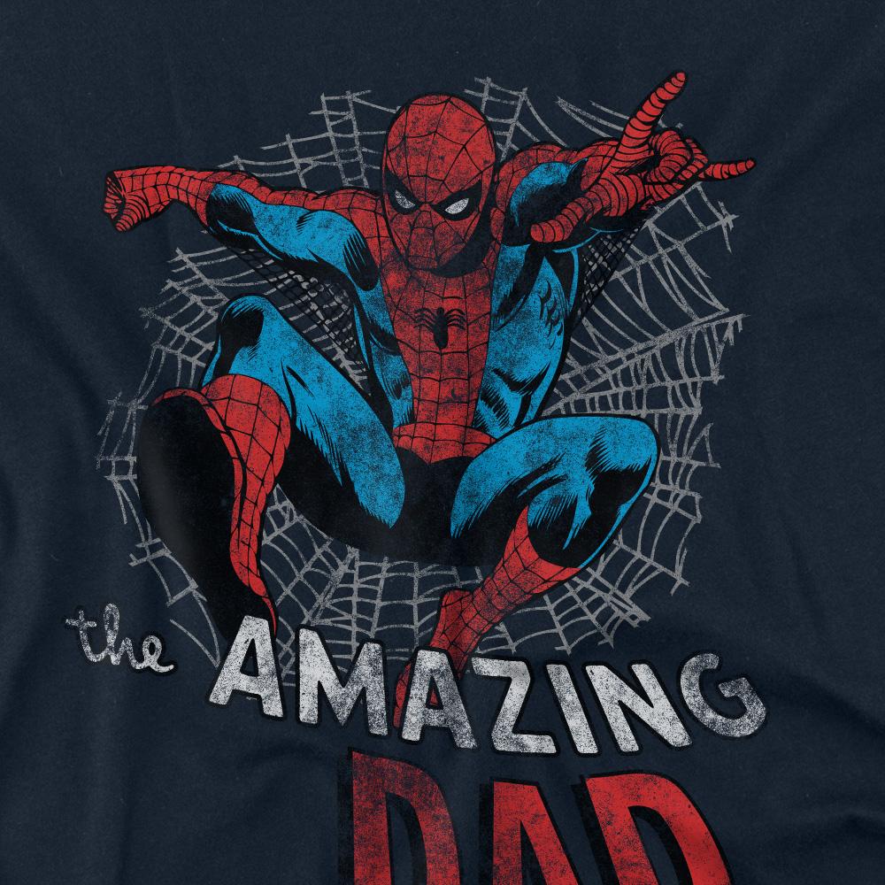Navy - Side - Spider-Man Unisex Adult Spider Dad Fathers Day T-Shirt