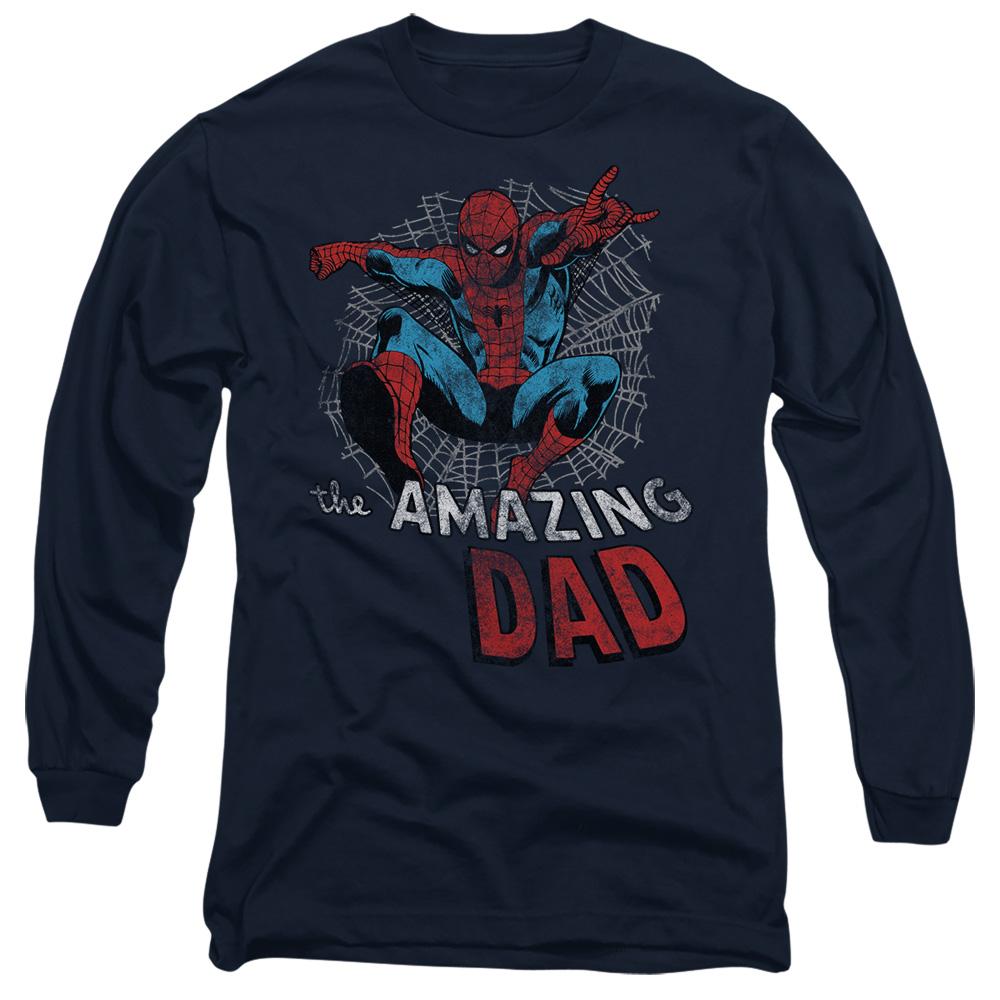 Navy - Front - Spider-Man Unisex Adult Spider Dad Fathers Day T-Shirt