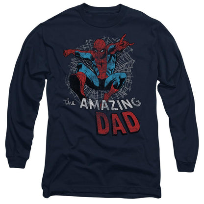 Navy - Front - Spider-Man Unisex Adult Spider Dad Fathers Day T-Shirt