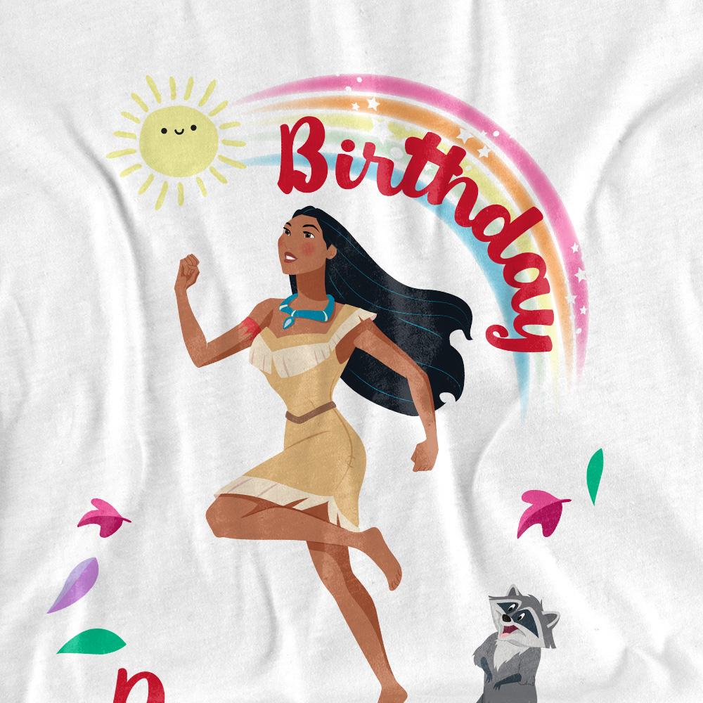 White - Side - Pocahontas Unisex Adult Birthday Princess Meeko T-Shirt