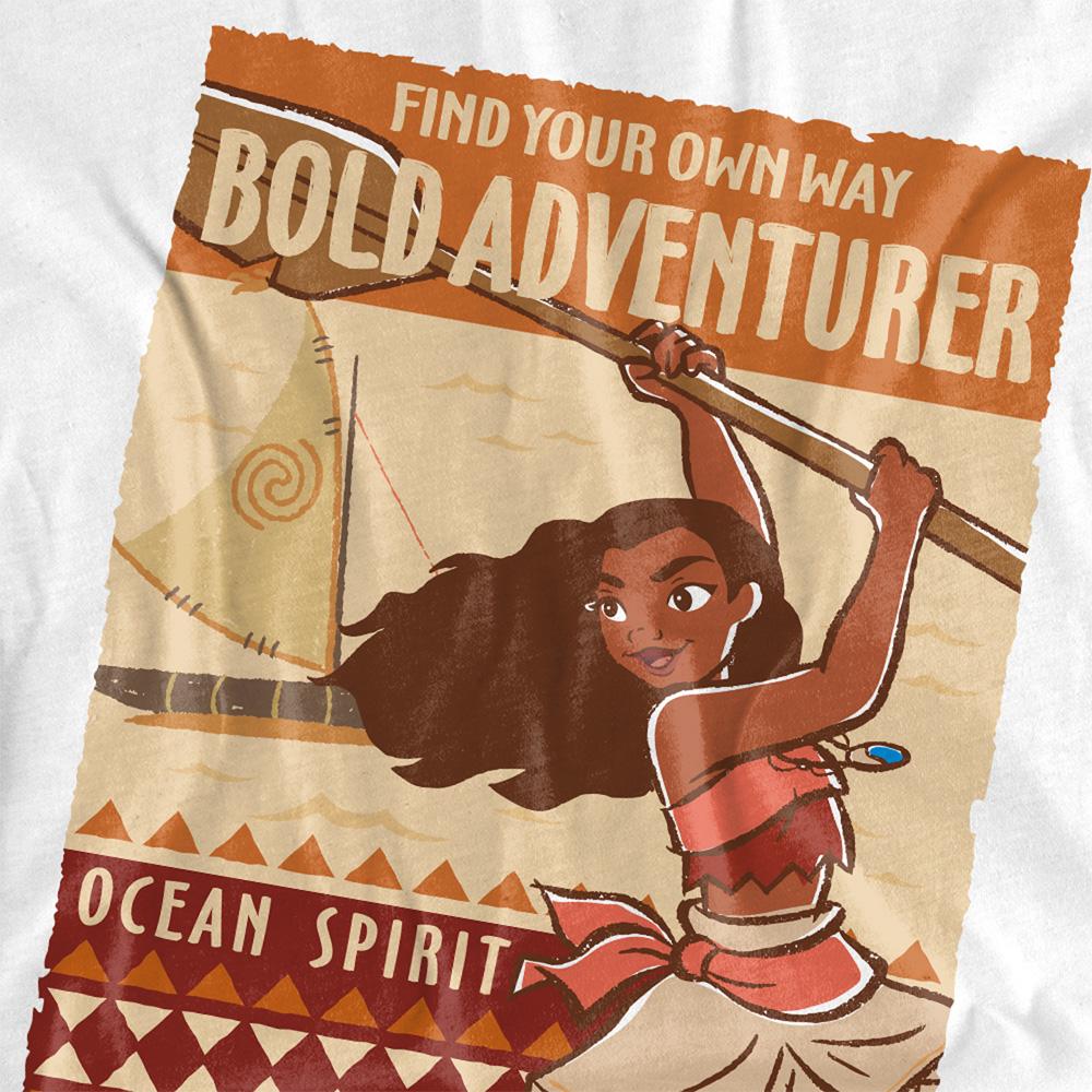 White - Side - Moana Unisex Adult Bold Adventurer T-Shirt
