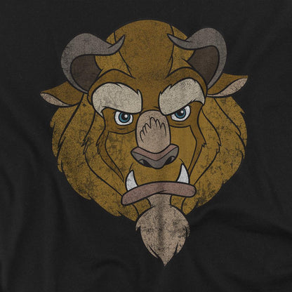 Black - Side - Beauty And The Beast Unisex Adult Beast Head T-Shirt