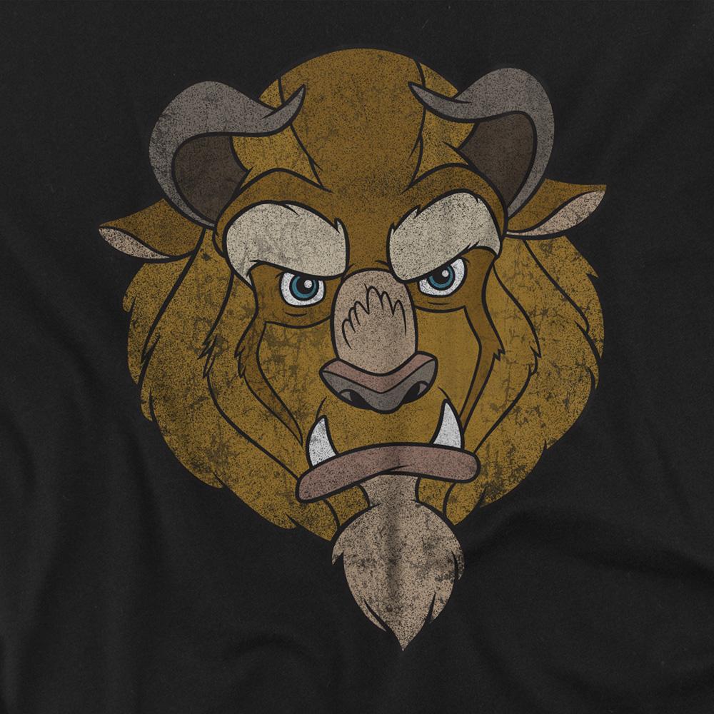 Black - Side - Beauty And The Beast Unisex Adult Beast Head T-Shirt