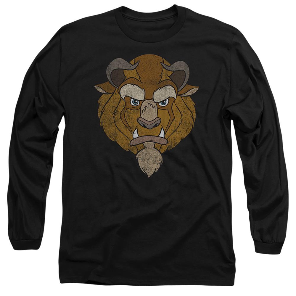 Black - Front - Beauty And The Beast Unisex Adult Beast Head T-Shirt