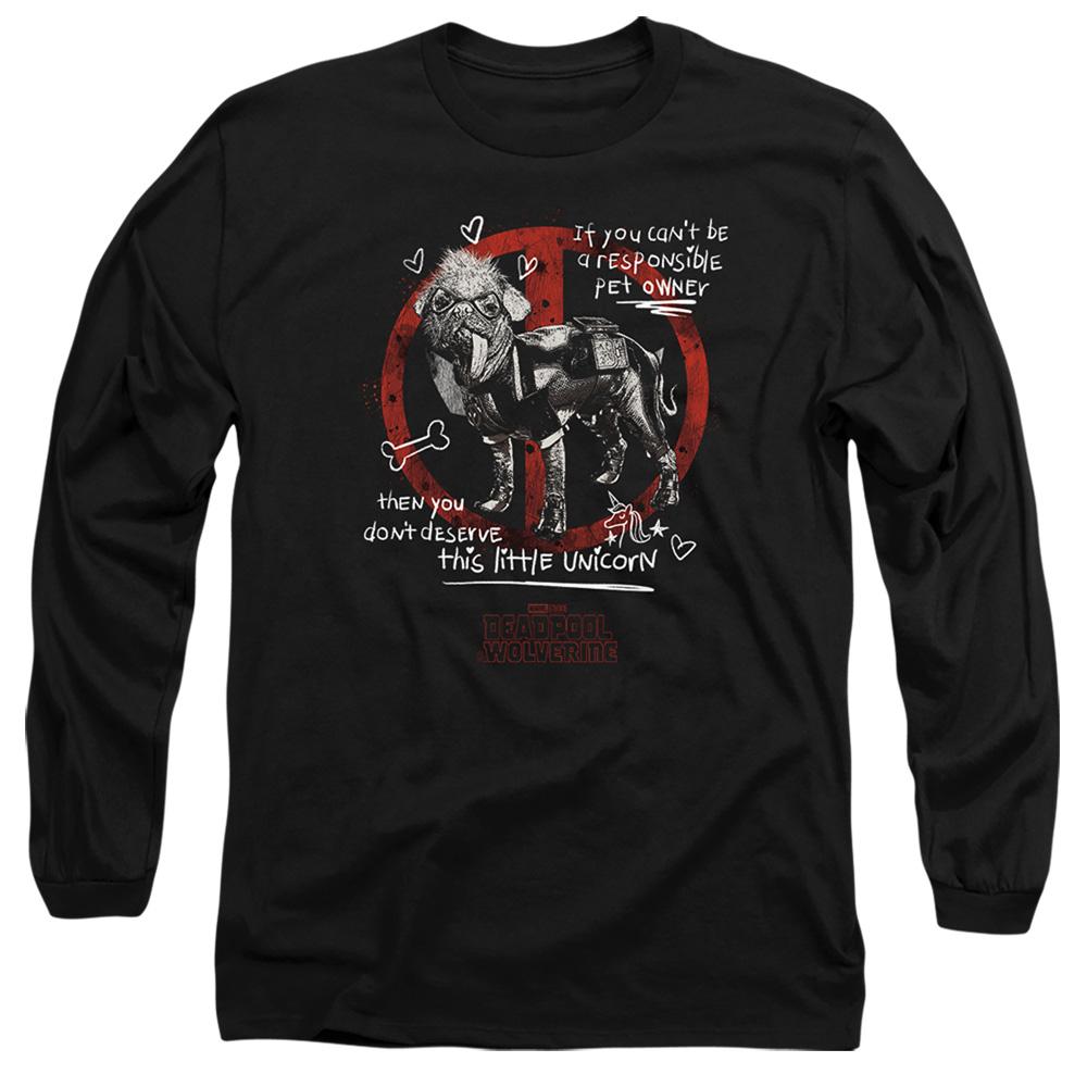 Black - Front - Deadpool & Wolverine Unisex Adult Dogpool Unicorn T-Shirt