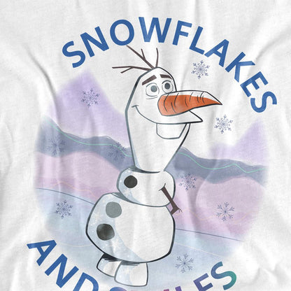 White - Side - Frozen Unisex Adult Olaf Snowflakes And Smiles T-Shirt