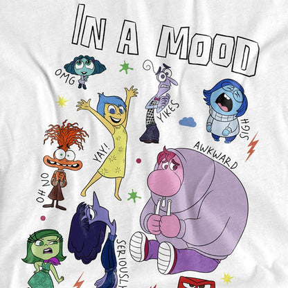White - Side - Inside Out 2 Unisex Adult In A Mood T-Shirt