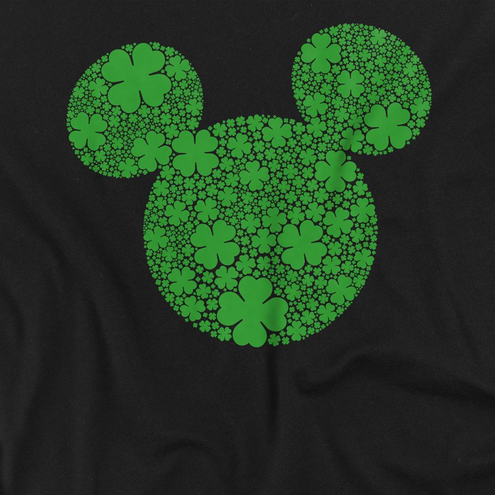 Black - Side - Disney Unisex Adult Shamrock Ears Mickey Mouse St Patricks Day T-Shirt