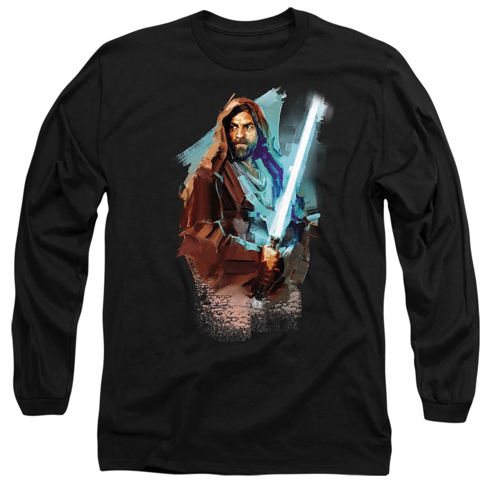 Black - Front - Star Wars Unisex Adult Obi Wan Kenobi Painted T-Shirt