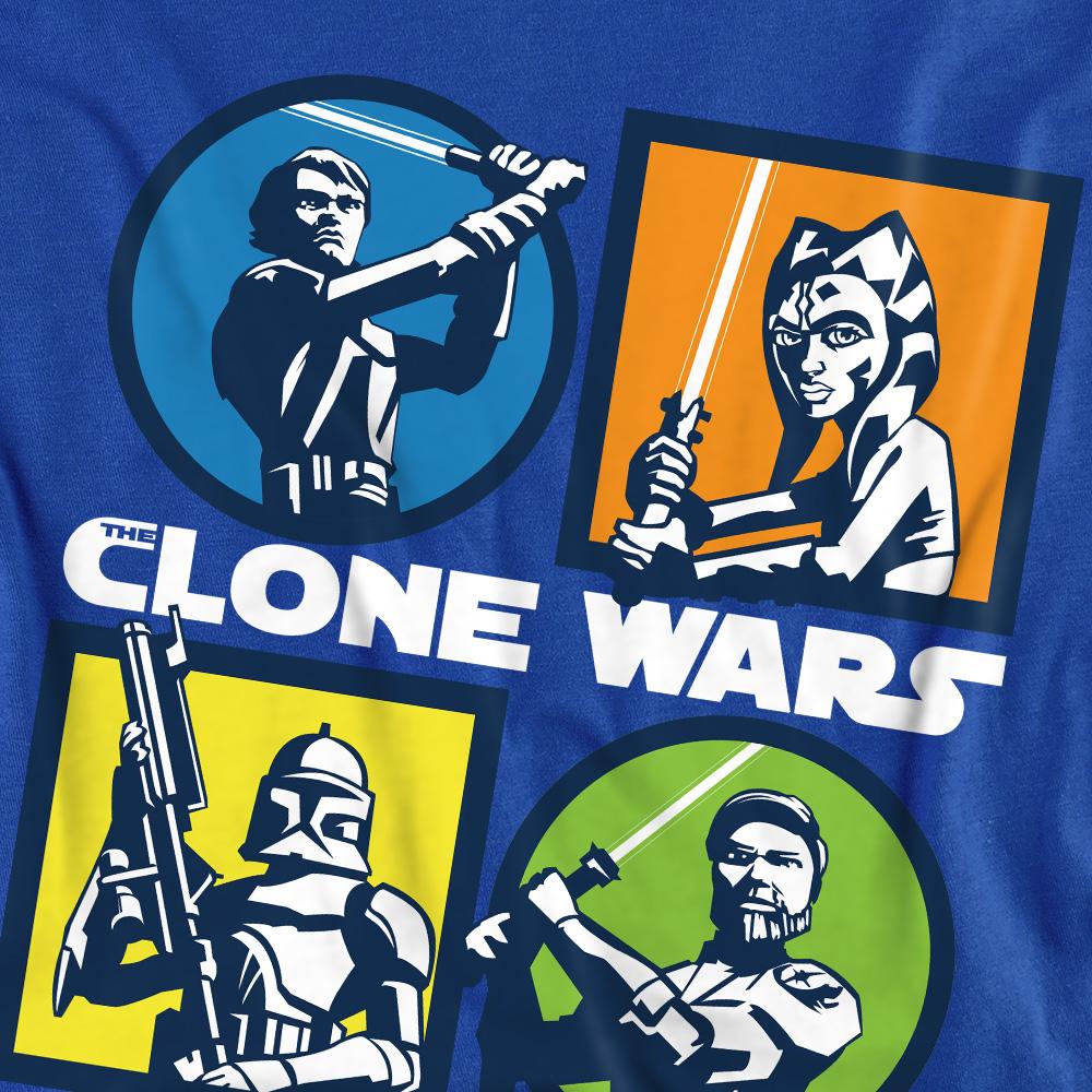 Royal Blue - Side - Star Wars Unisex Adult Clone Wars Grid T-Shirt