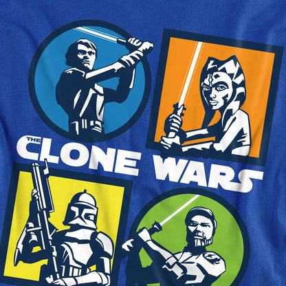 Royal Blue - Side - Star Wars Unisex Adult Clone Wars Grid T-Shirt