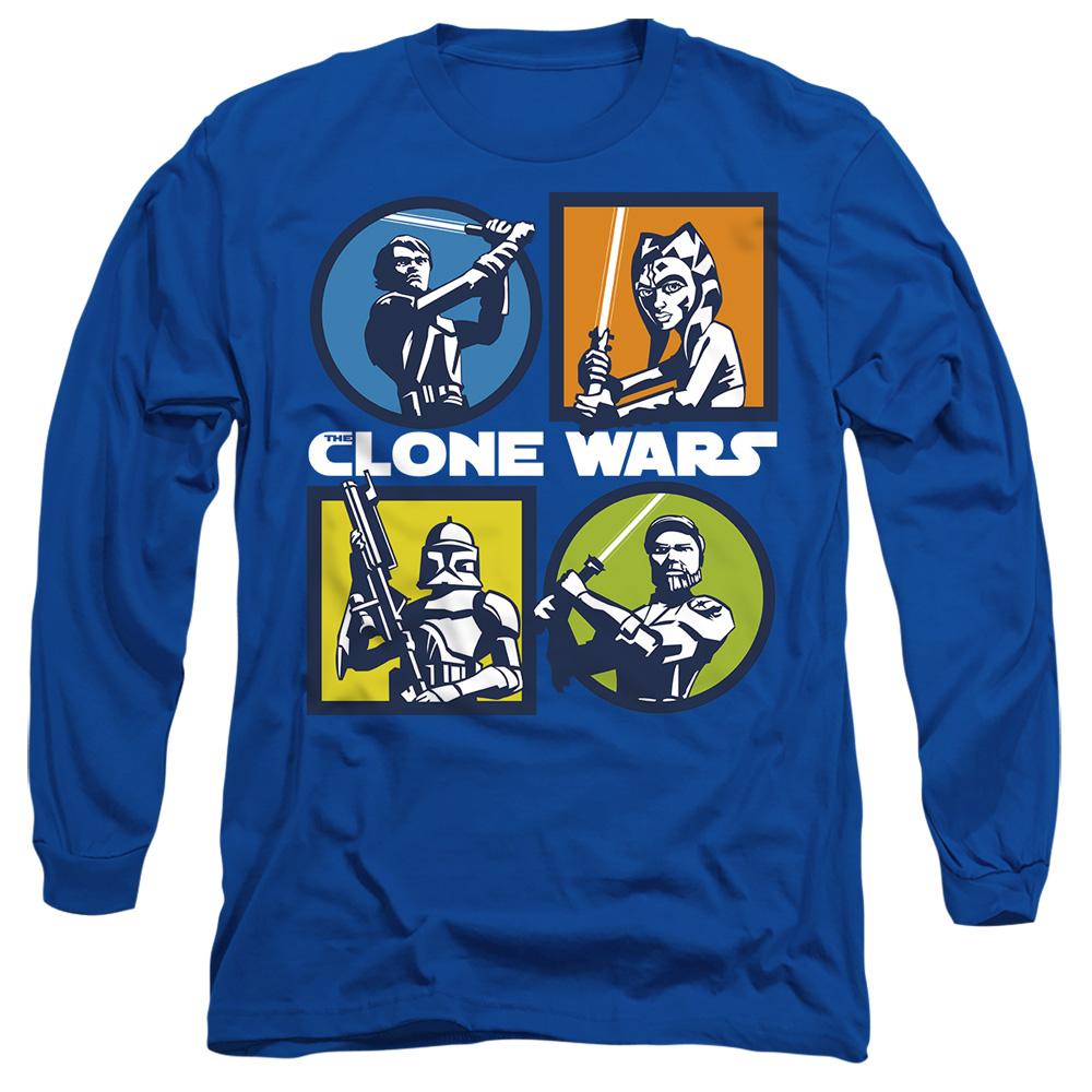 Royal Blue - Front - Star Wars Unisex Adult Clone Wars Grid T-Shirt