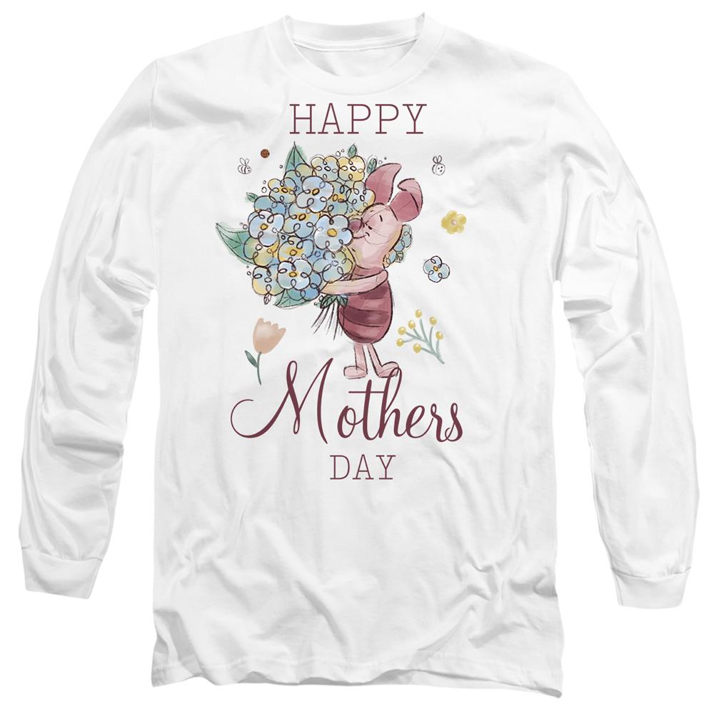 White - Front - Winnie the Pooh Unisex Adult Happy Mothers Day Piglet T-Shirt