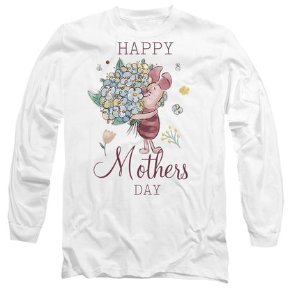 White - Front - Winnie the Pooh Unisex Adult Happy Mothers Day Piglet T-Shirt