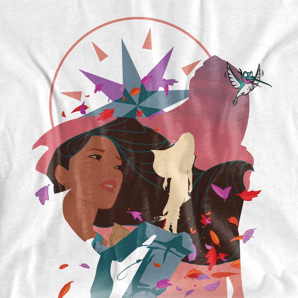 White - Side - Pocahontas Unisex Adult Silhouette T-Shirt