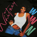 Black - Side - Whitney Houston Womens-Ladies 80s Crop Hoodie