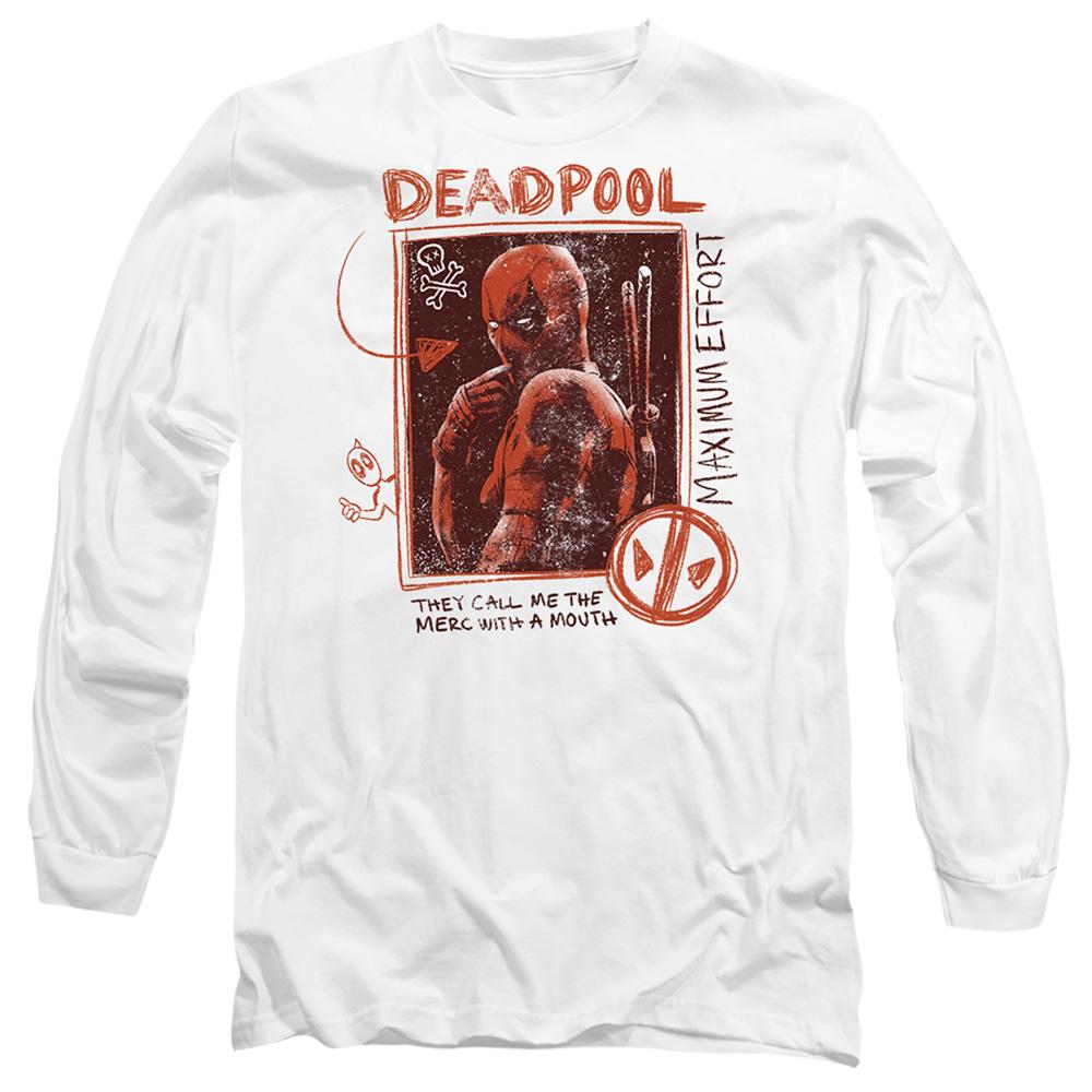 White - Front - Deadpool & Wolverine Unisex Adult Maximum Effort Deadpool T-Shirt