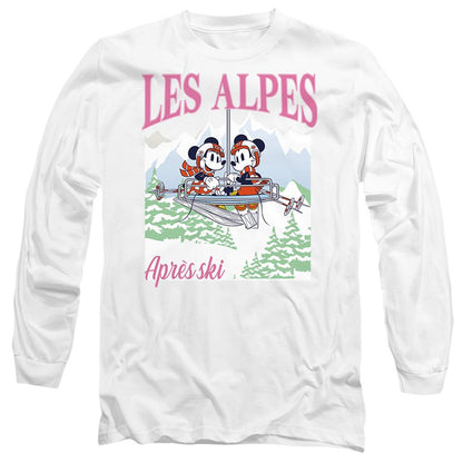 White - Front - Disney Unisex Adult Les Alpes Mickey Mouse T-Shirt