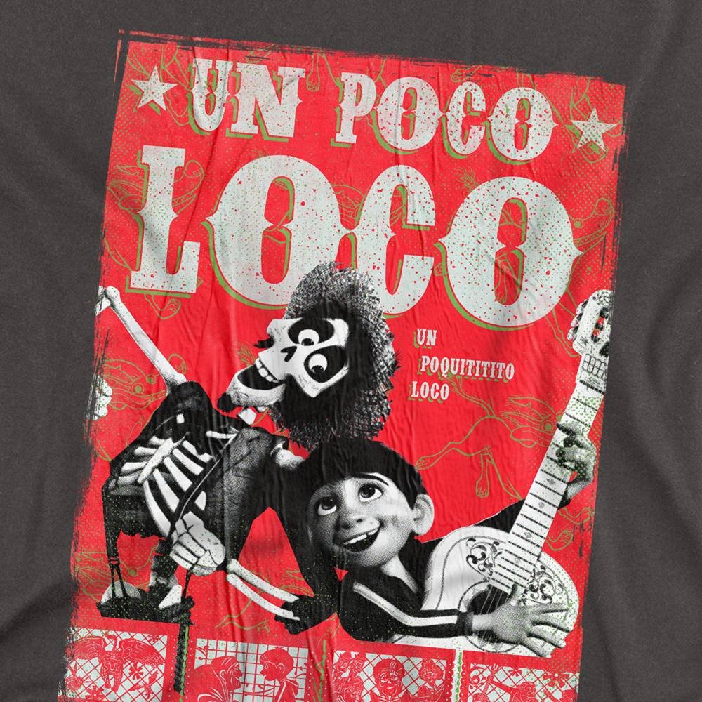 Charcoal - Side - Coco Unisex Adult Un Poco Loco Hector Poster T-Shirt