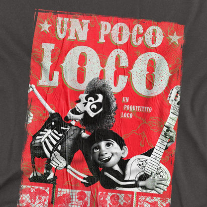 Charcoal - Side - Coco Unisex Adult Un Poco Loco Hector Poster T-Shirt