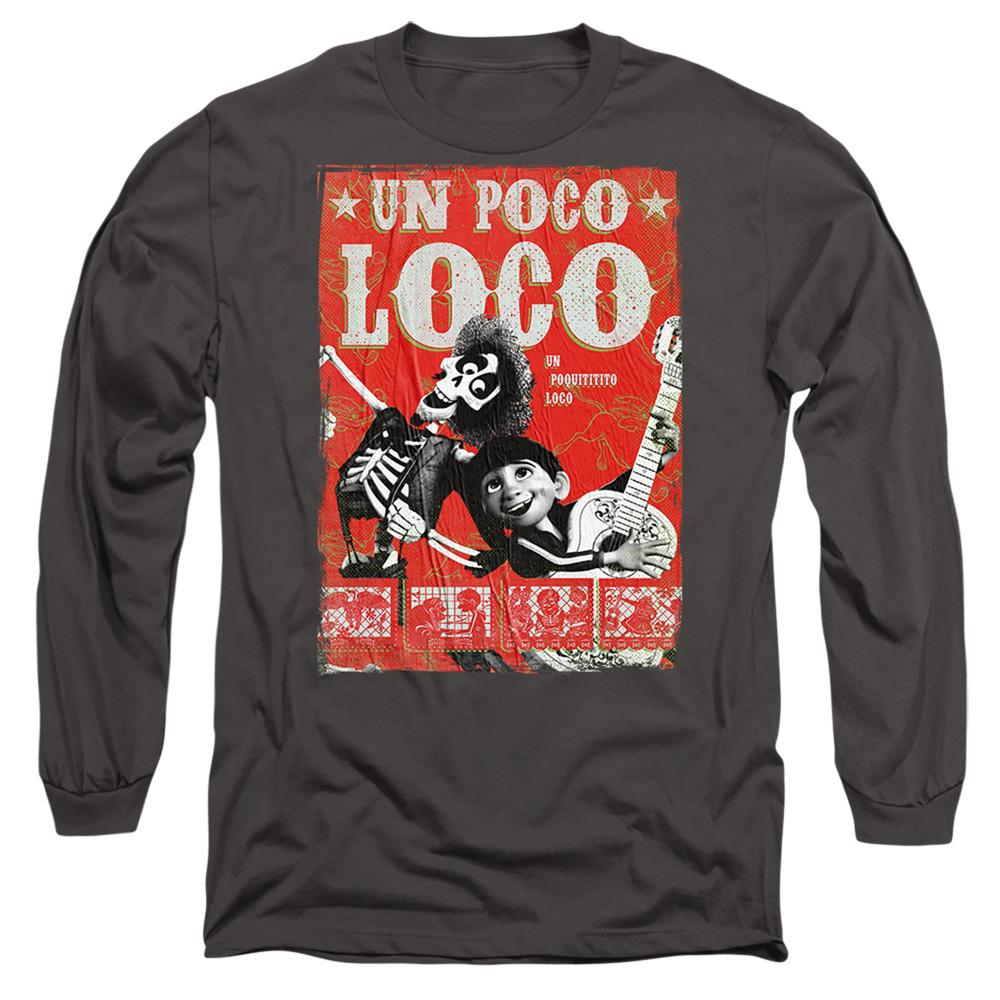 Charcoal - Front - Coco Unisex Adult Un Poco Loco Hector Poster T-Shirt