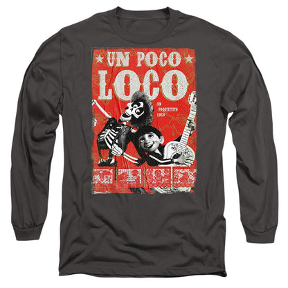 Charcoal - Front - Coco Unisex Adult Un Poco Loco Hector Poster T-Shirt