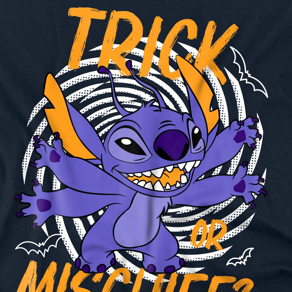 Navy - Side - Lilo & Stitch Unisex Adult Trick Or Mischief T-Shirt