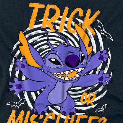 Navy - Side - Lilo & Stitch Unisex Adult Trick Or Mischief T-Shirt
