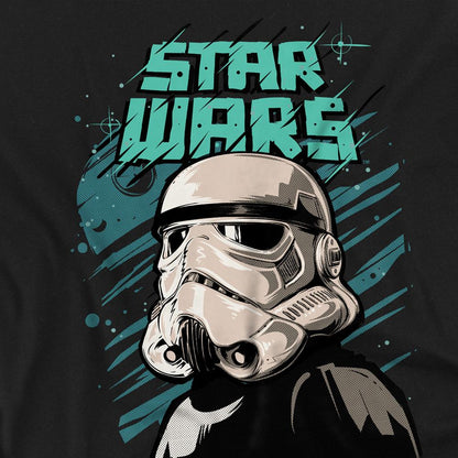 Black - Side - Star Wars Unisex Adult Street Glare Stormtrooper T-Shirt