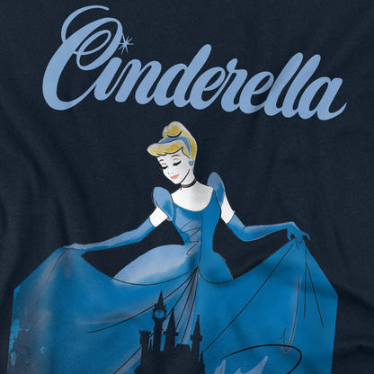 Navy - Side - Cinderella Unisex Adult Icon Silhouettes T-Shirt