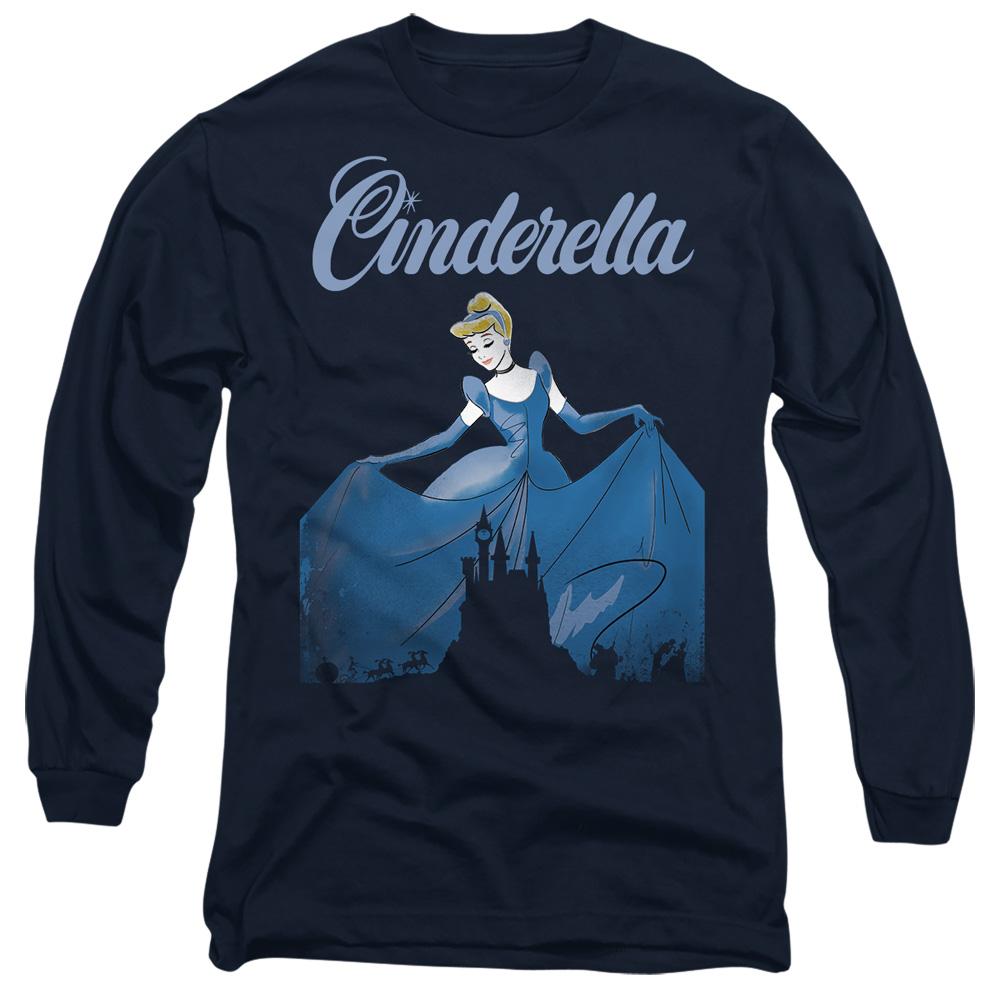 Navy - Front - Cinderella Unisex Adult Icon Silhouettes T-Shirt