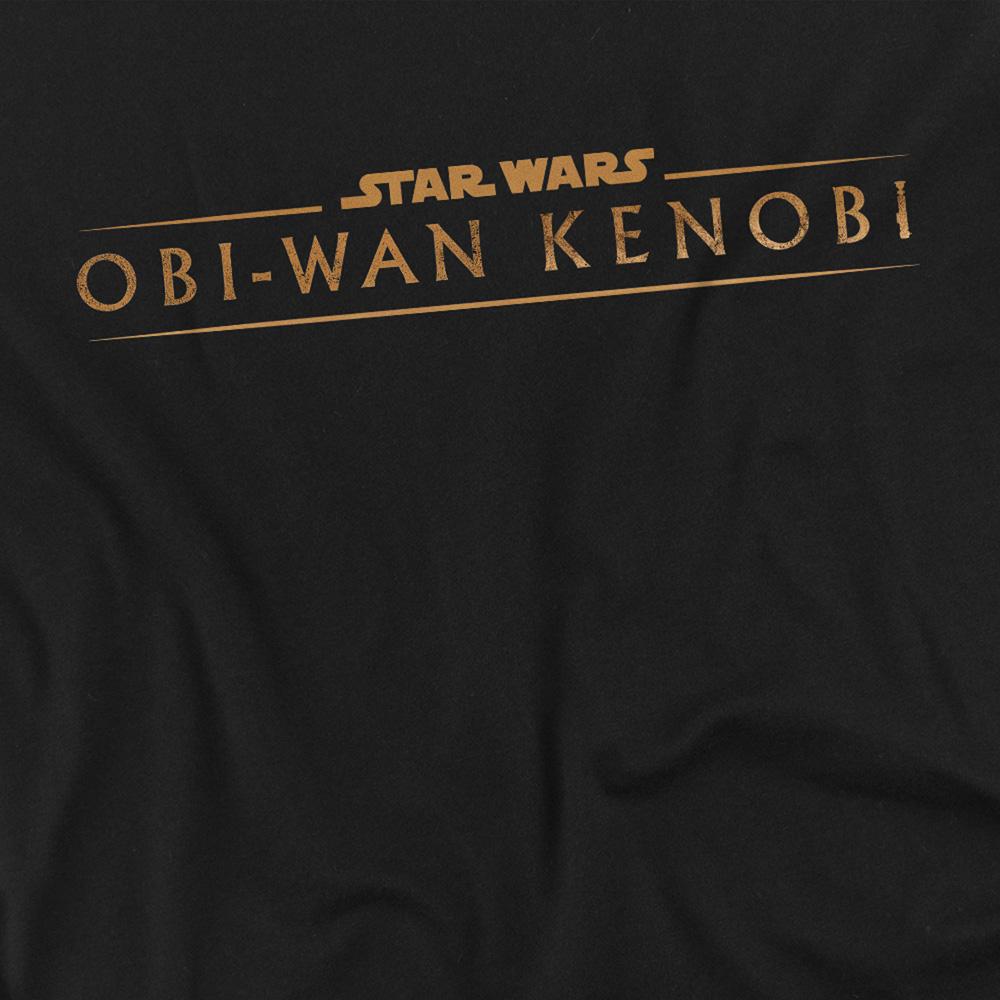 Black - Side - Star Wars Unisex Adult Obi Wan Kenobi Logo T-Shirt