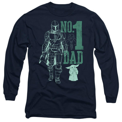 Navy - Front - Star Wars: The Mandalorian Unisex Adult No. 1 Dad Mando T-Shirt