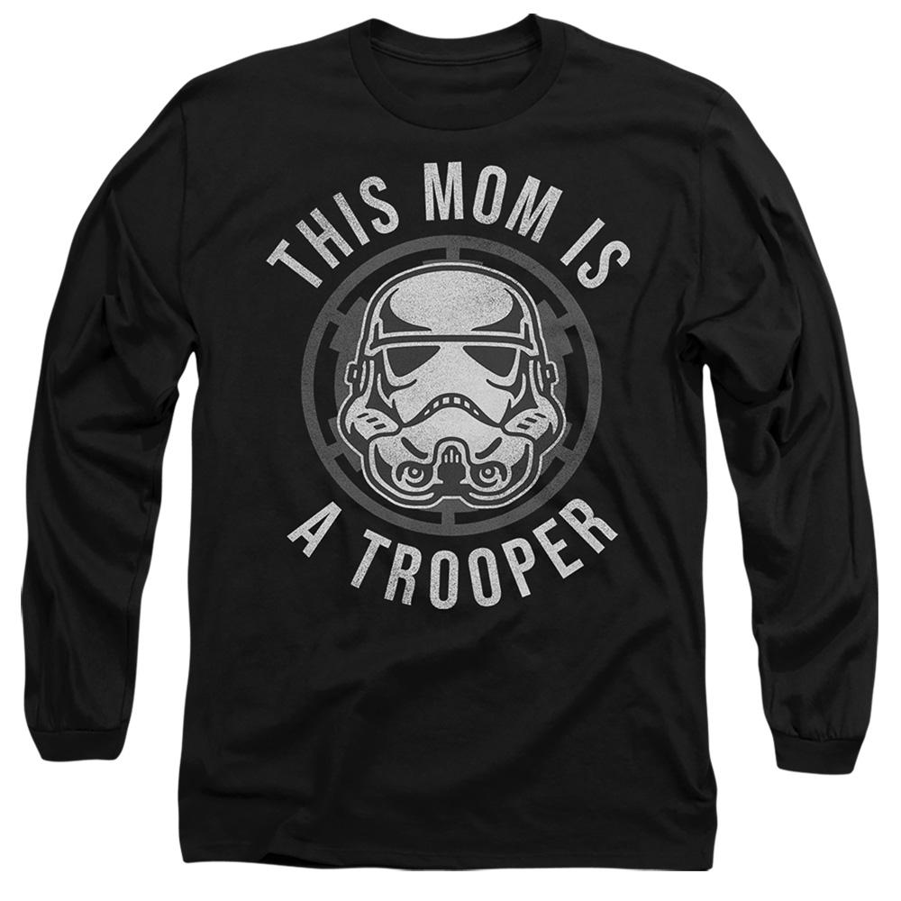 Black - Front - Star Wars Unisex Adult Mom Is A Trooper Mothers Day T-Shirt
