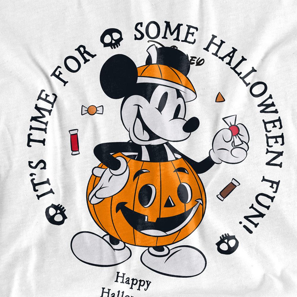 White - Side - Disney Unisex Adult Pumpking Costume Mickey Mouse T-Shirt