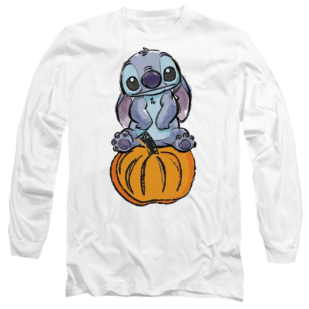 White - Front - Lilo & Stitch Unisex Adult Pumpkin Sketch T-Shirt