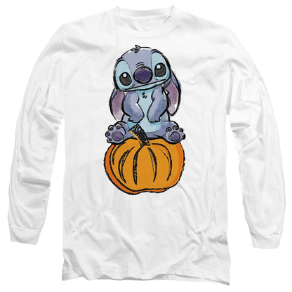 White - Front - Lilo & Stitch Unisex Adult Pumpkin Sketch T-Shirt