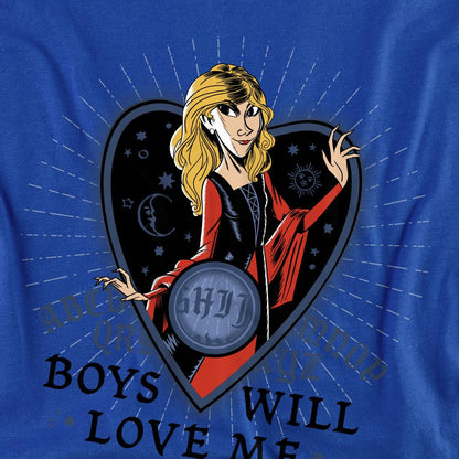 Royal Blue - Side - Hocus Pocus Unisex Adult Boys Will Love Me Sanderson Sisters T-Shirt