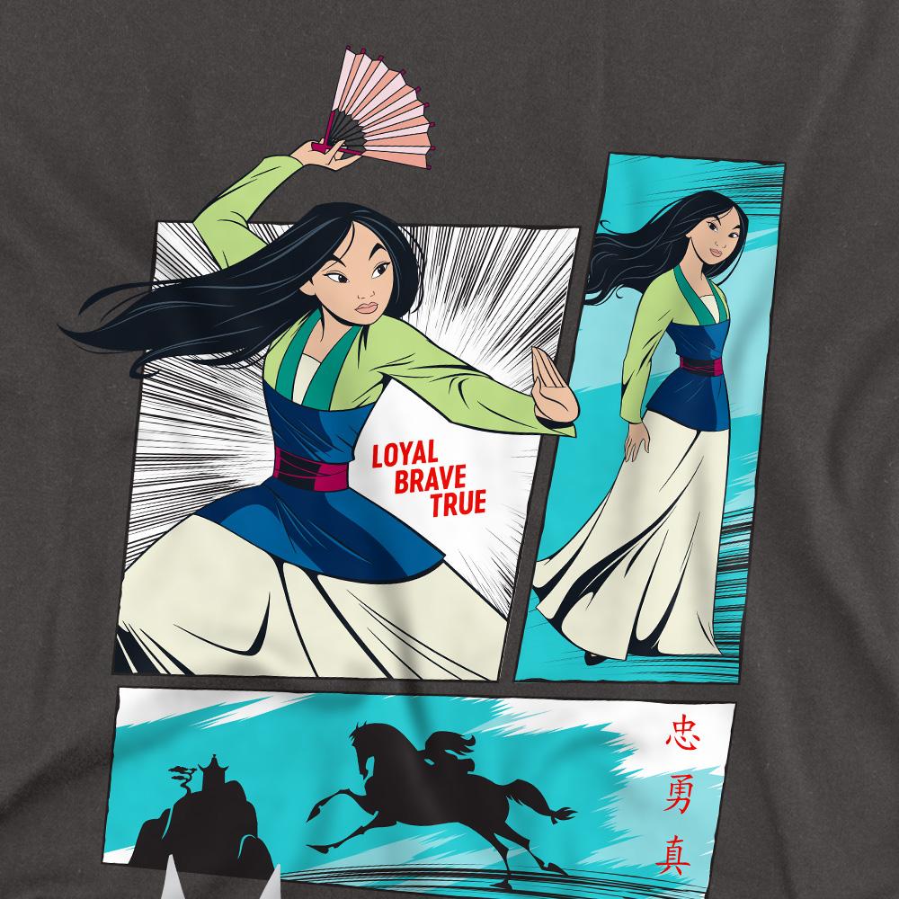 Charcoal - Side - Mulan Unisex Adult Action Panels T-Shirt