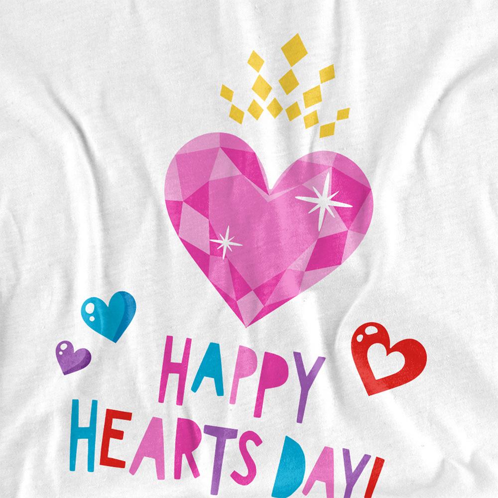 White - Side - Disney Princess Unisex Adult Happy Hearts Day Valentine`s Day T-Shirt