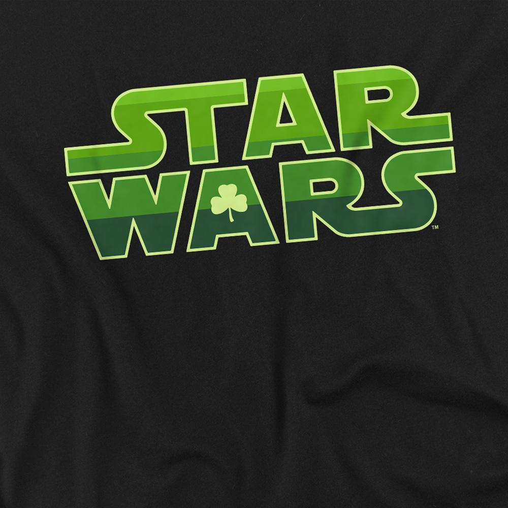 Black - Side - Star Wars Unisex Adult Logo St Patricks Day T-Shirt