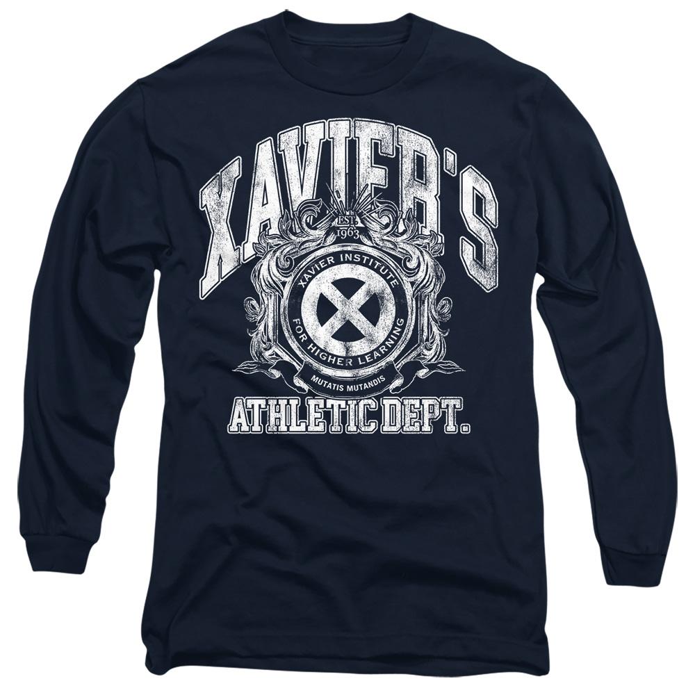 Navy - Front - Marvel Unisex Adult X-Men Athletic Dept Professor X T-Shirt