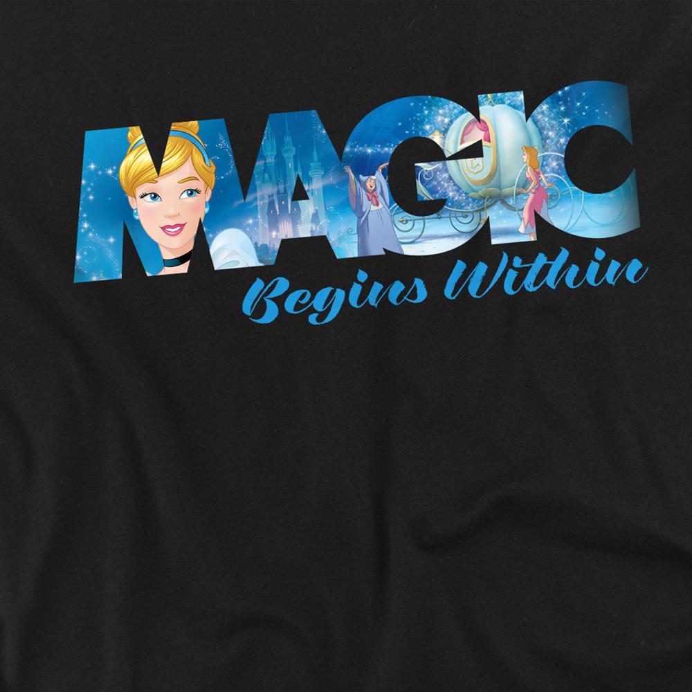 Black - Side - Cinderella Unisex Adult Magic Begins Within T-Shirt