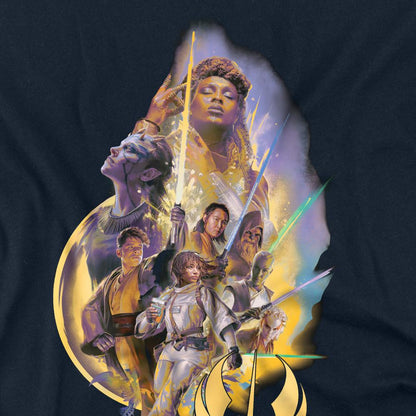 Navy - Side - Star Wars: The Acolyte Unisex Adult High Republic Group Poster T-Shirt