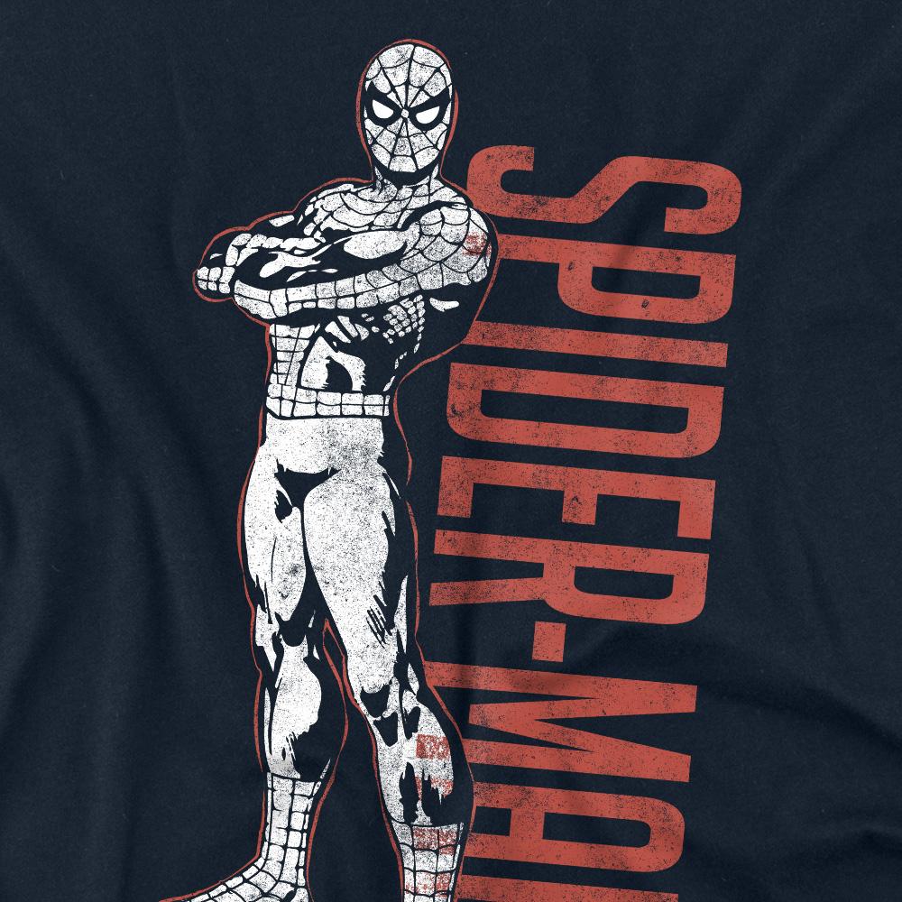 Navy - Side - Spider-Man Unisex Adult Hero Stance T-Shirt