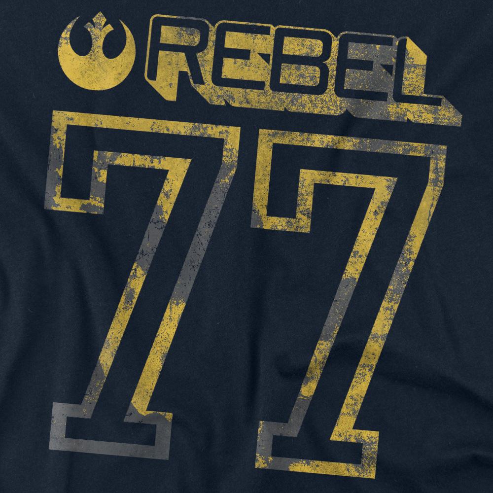 Navy - Side - Star Wars Unisex Adult Rebel 77 T-Shirt