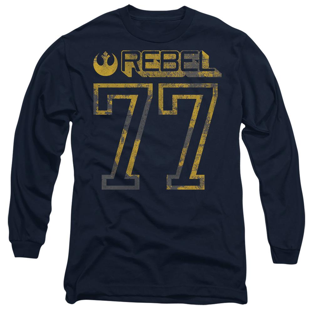 Navy - Front - Star Wars Unisex Adult Rebel 77 T-Shirt